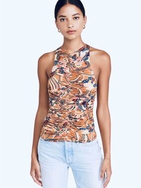 A.L.C. Adley Racer Back Ruched Sleeveless Top size M
